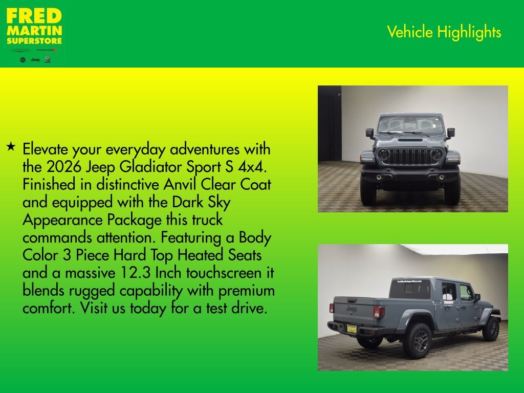 new 2026 Jeep Gladiator car, priced at $45,944