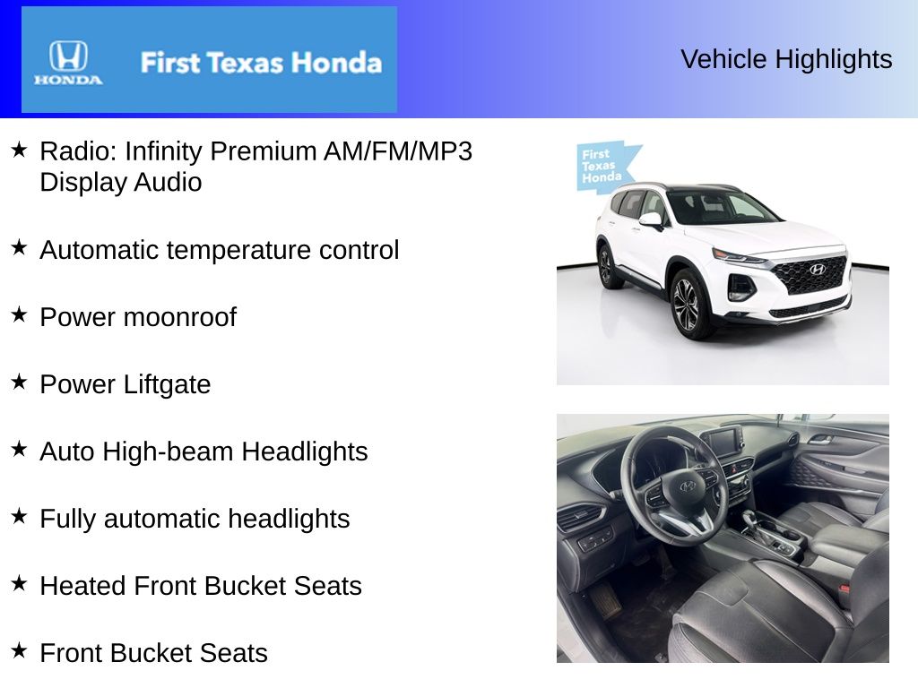Used Car 2019 Hyundai Santa Fe  Limited For Sale Under $25,000 In Austin, Texas