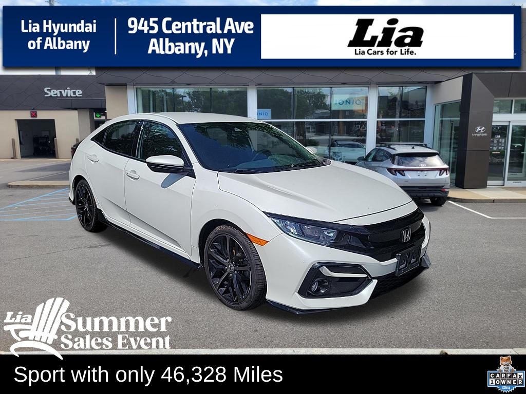 Platinum White Pearl 2021 Honda Civic Hatchback Hatchback Front-Wheel Drive Continuously Variable Transmission