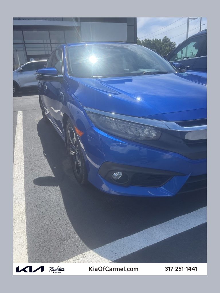 Aegean Blue Metallic 2017 Honda Civic Touring Sedan Front-Wheel Drive Continuously Variable Transmission