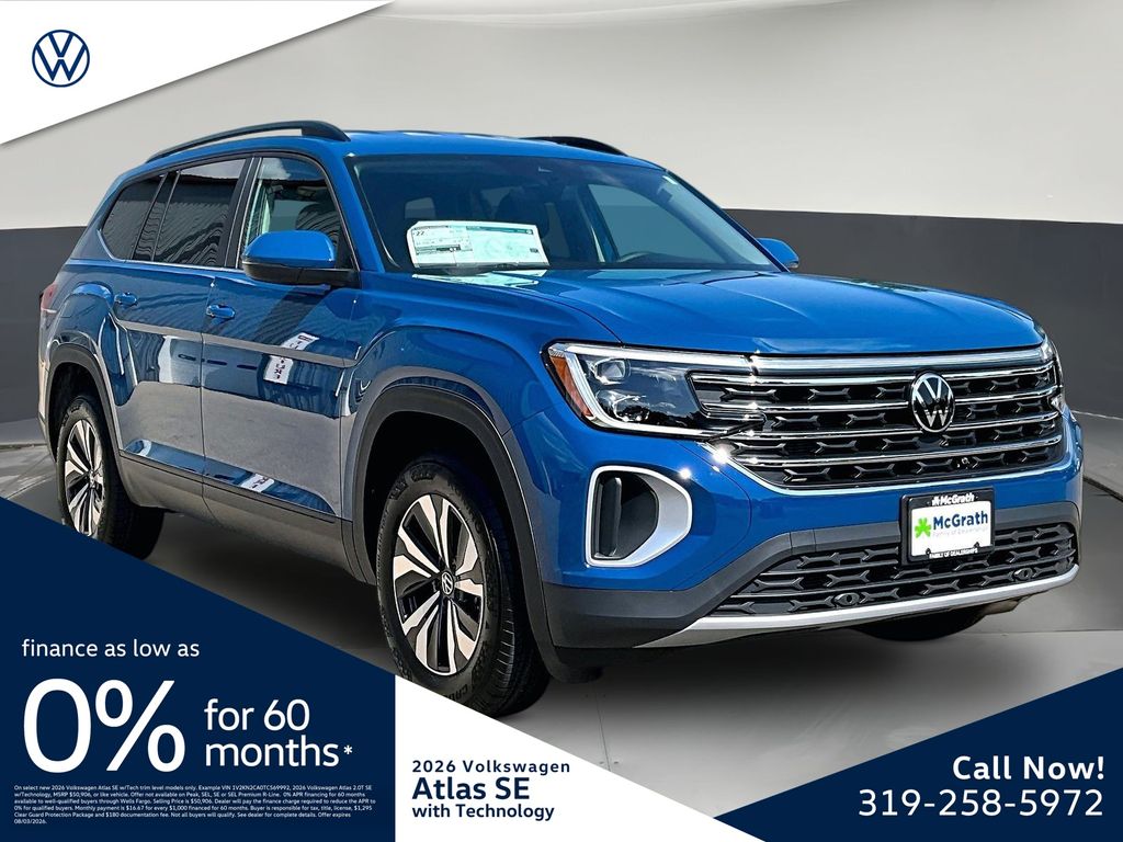 Mountain Lake Blue Metallic 2026 Volkswagen Atlas SUV / Crossover All-Wheel Drive 8-Speed Automatic