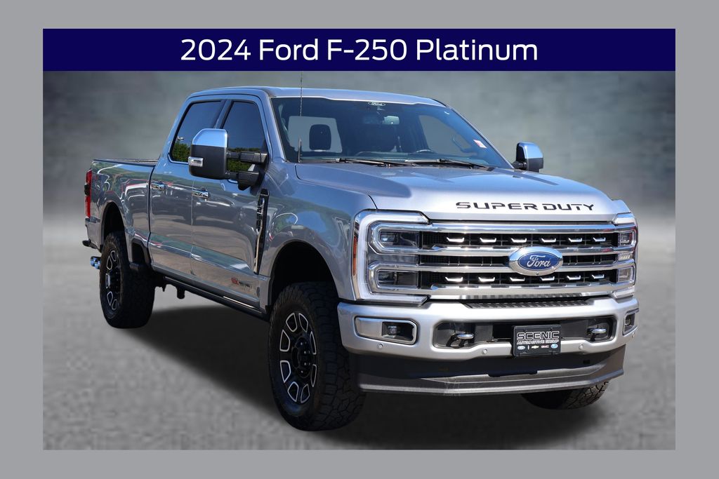 Silver Metallic 2024 Ford F-250 Super Duty Platinum Crew Cab 4WD Pickup Truck Four-Wheel Drive Automatic