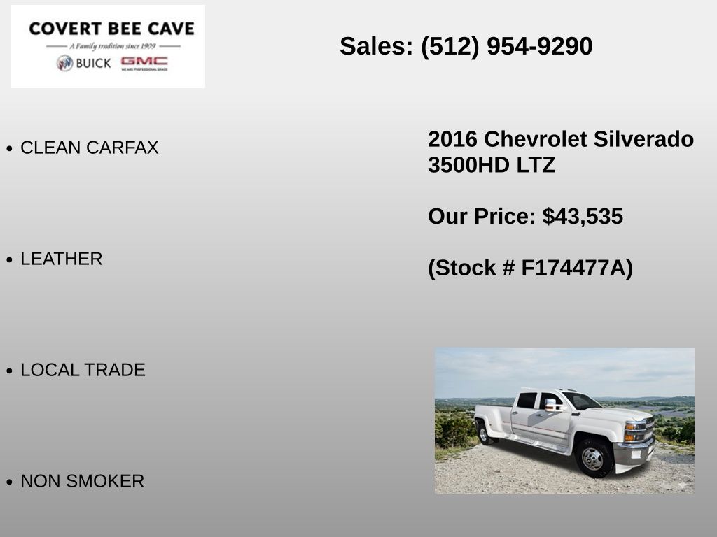 Used Car 2016 Chevrolet Silverado 3500hd  Ltz For Sale Under $50,000 In Austin, Texas