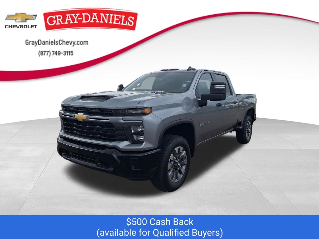 Sterling Gray Metallic 2026 Chevrolet Silverado 2500HD Custom Crew Cab 4WD Pickup Truck Four-Wheel Drive Automatic