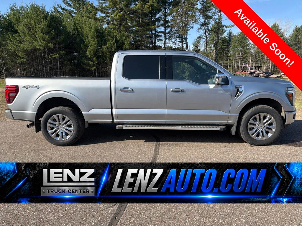 Iconic Silver Metallic 2025 Ford F-150 Lariat SuperCrew 4WD Pickup Truck Four-Wheel Drive Automatic