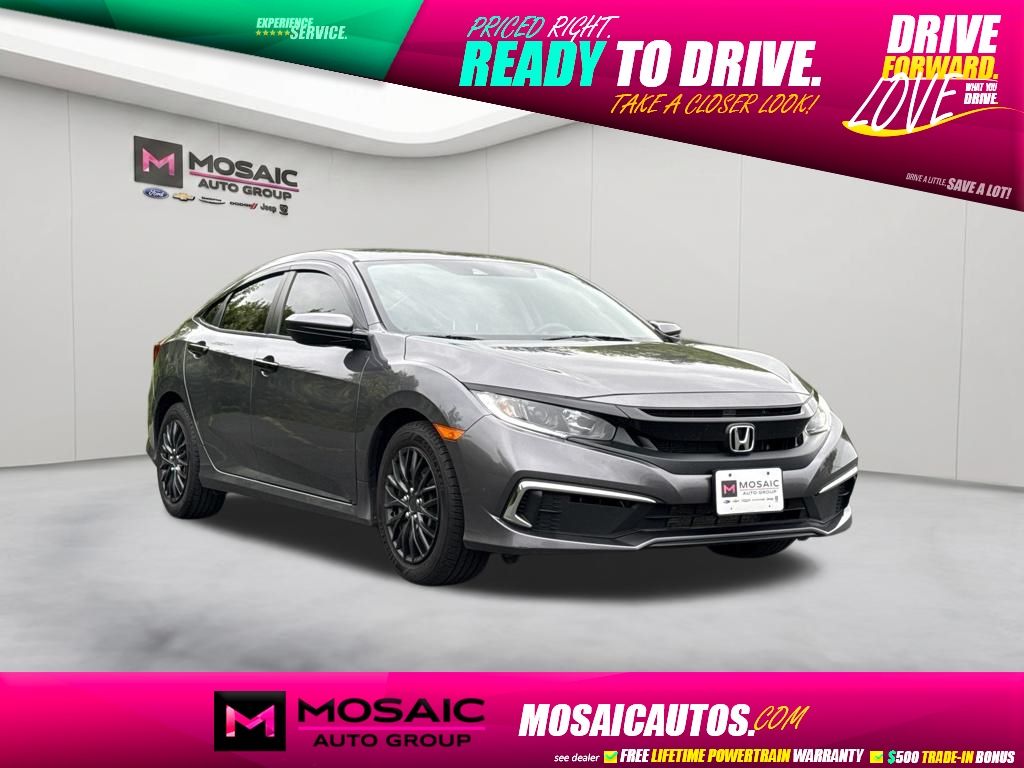 Gray 2021 Honda Civic Sedan Front-Wheel Drive Continuously Variable Transmission