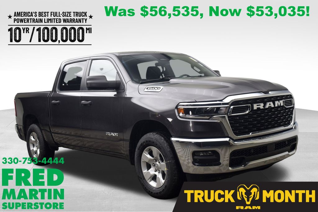 Gray (Granite Crystal Metallic Clearcoat) 2026 RAM 1500 Big Horn Crew Cab 4WD Pickup Truck Four-Wheel Drive 8-Speed Automatic