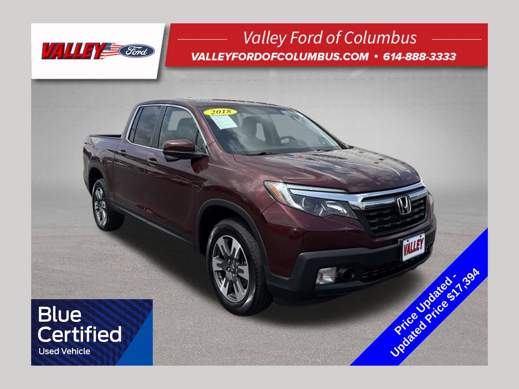Red (Deep Scarlet Pearl) 2018 Honda Ridgeline Pickup Truck All-Wheel Drive 6-Speed Automatic