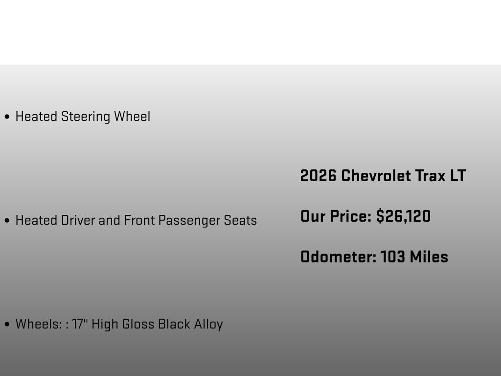 2026 Chevrolet Trax LT Gray at Klick Lewis Buick Chevrolet