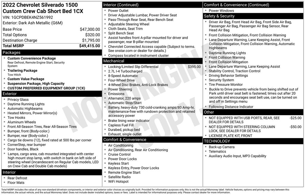 Used 2022 Gray Chevrolet Custom image 8