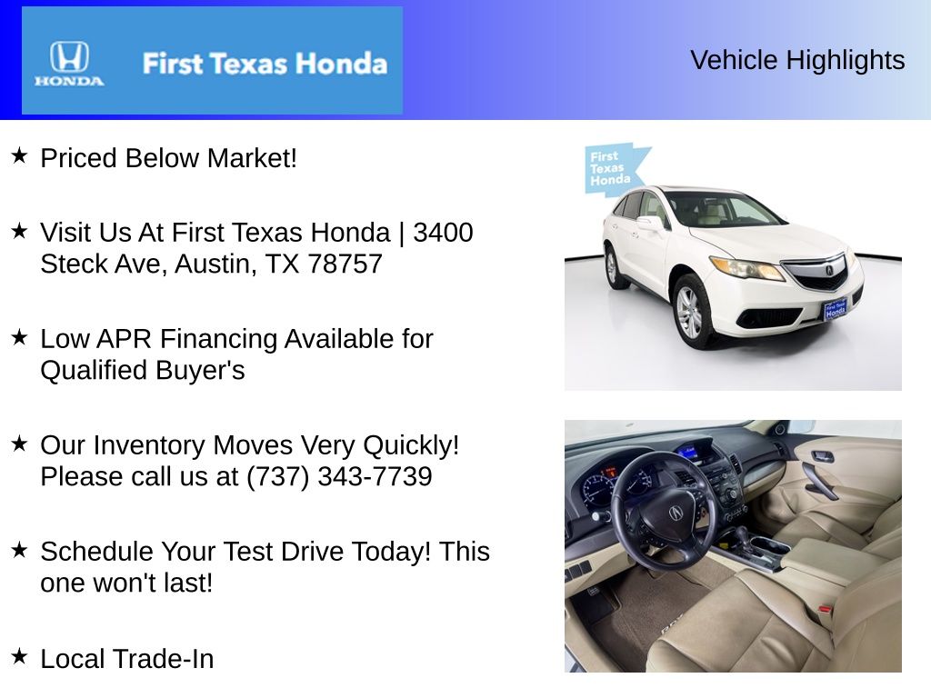 Used Car 2013 Acura Rdx  Base For Sale Under $10,000 In Austin, Texas