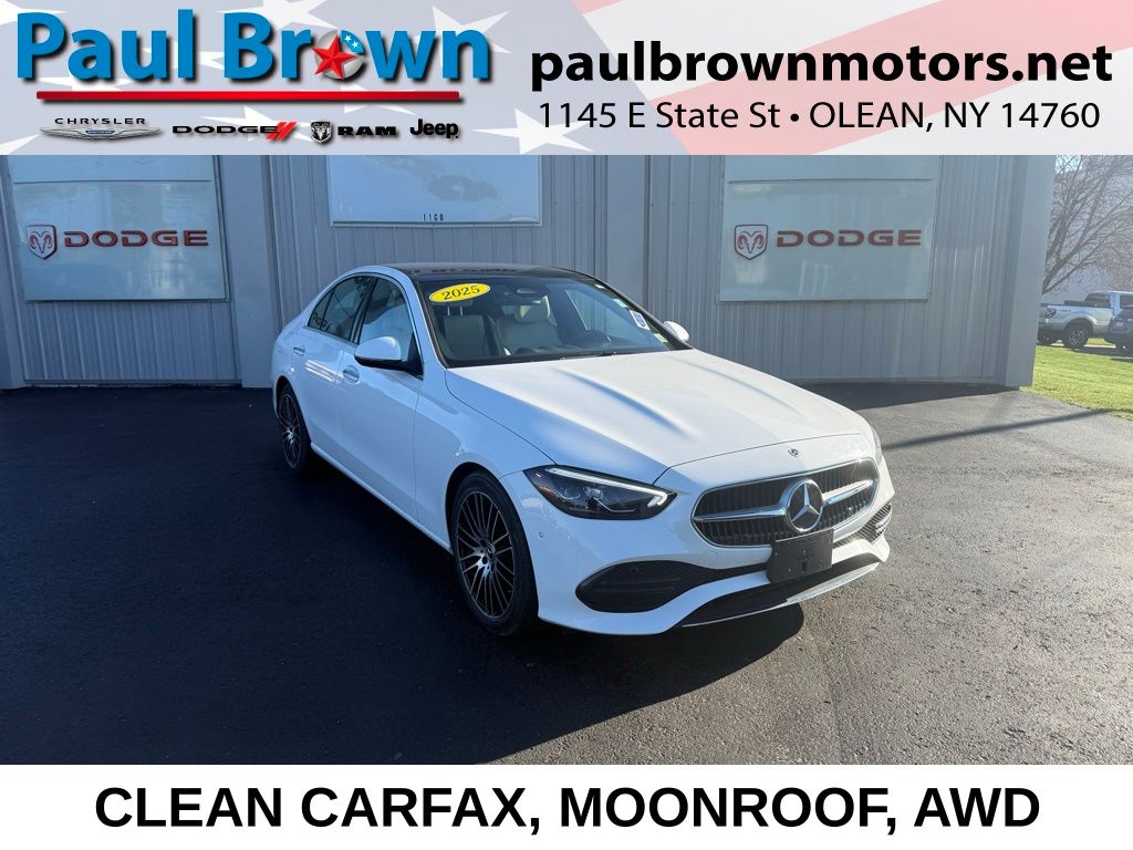Polar White 2025 Mercedes-Benz C-Class Sedan All-Wheel Drive 9-Speed Automatic