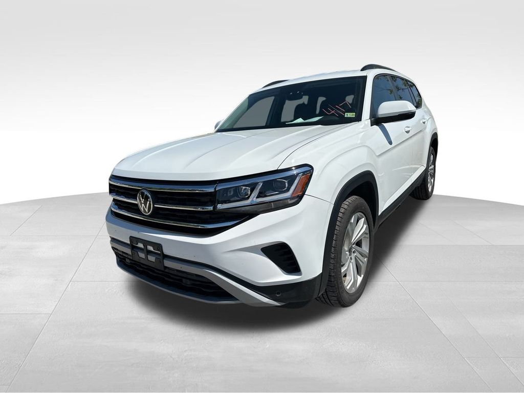 2022 Pure White Volkswagen Atlas 3.6L V6 SE w/Technology AWD SUV