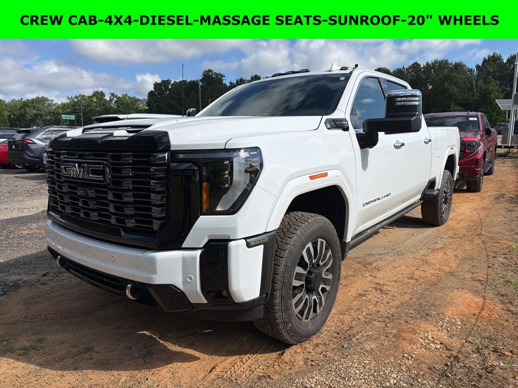 Summit White 2025 GMC Sierra 2500HD Denali Ultimate Crew Cab 4WD Pickup Truck Four-Wheel Drive Automatic