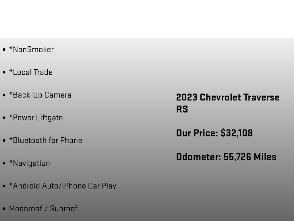 2023 Chevrolet Traverse RS Black at Carlisle Cadillac Buick GMC