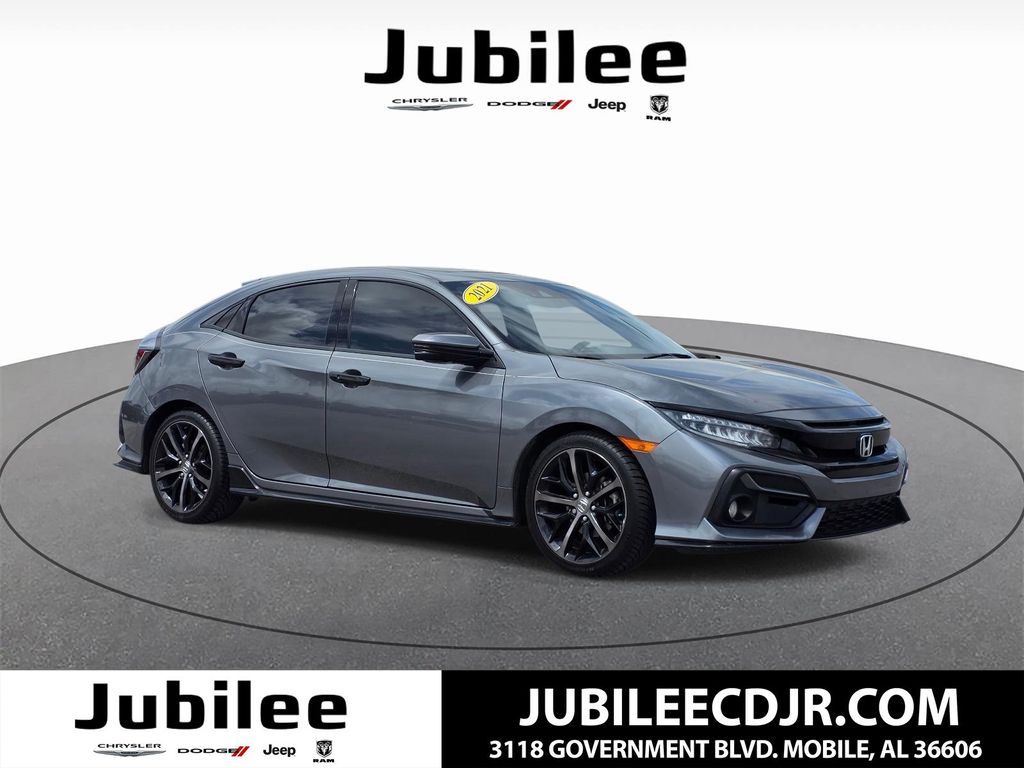 Gray 2021 Honda Civic Hatchback Sport Touring FWD Hatchback Front-Wheel Drive Continuously Variable Transmission
