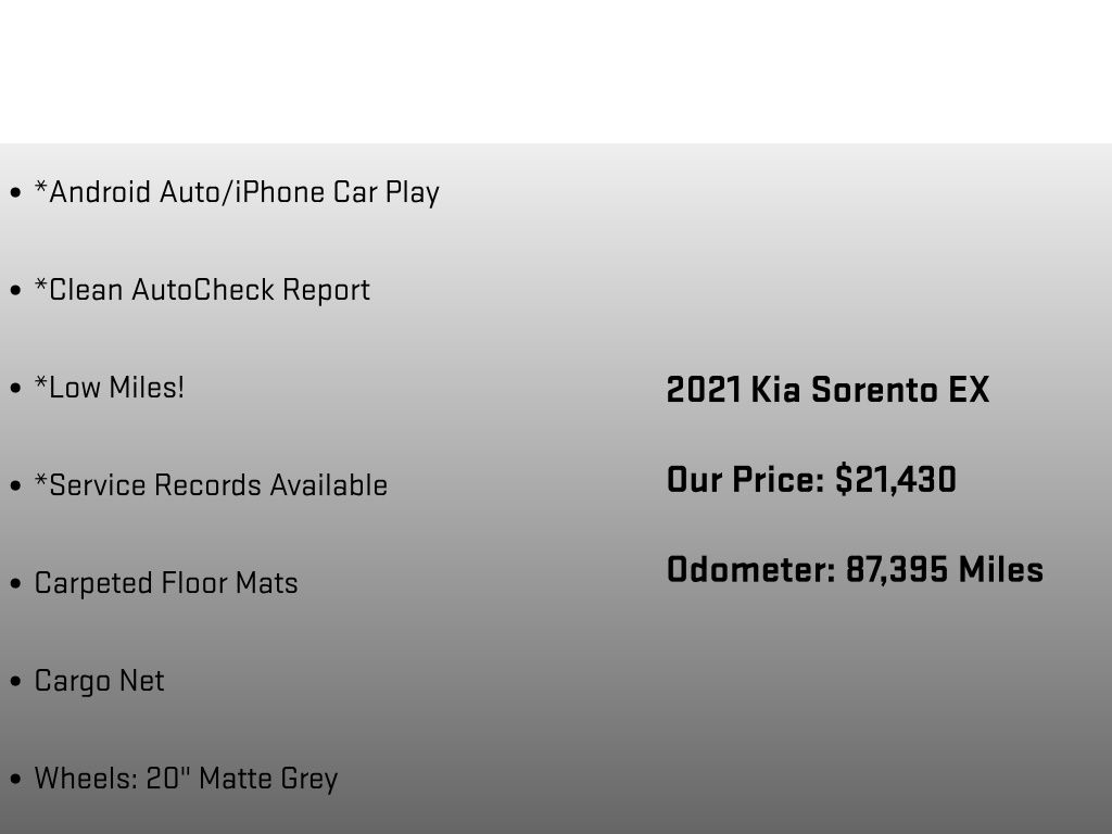 2021 Kia Sorento EX White at Bob Ruth Ford