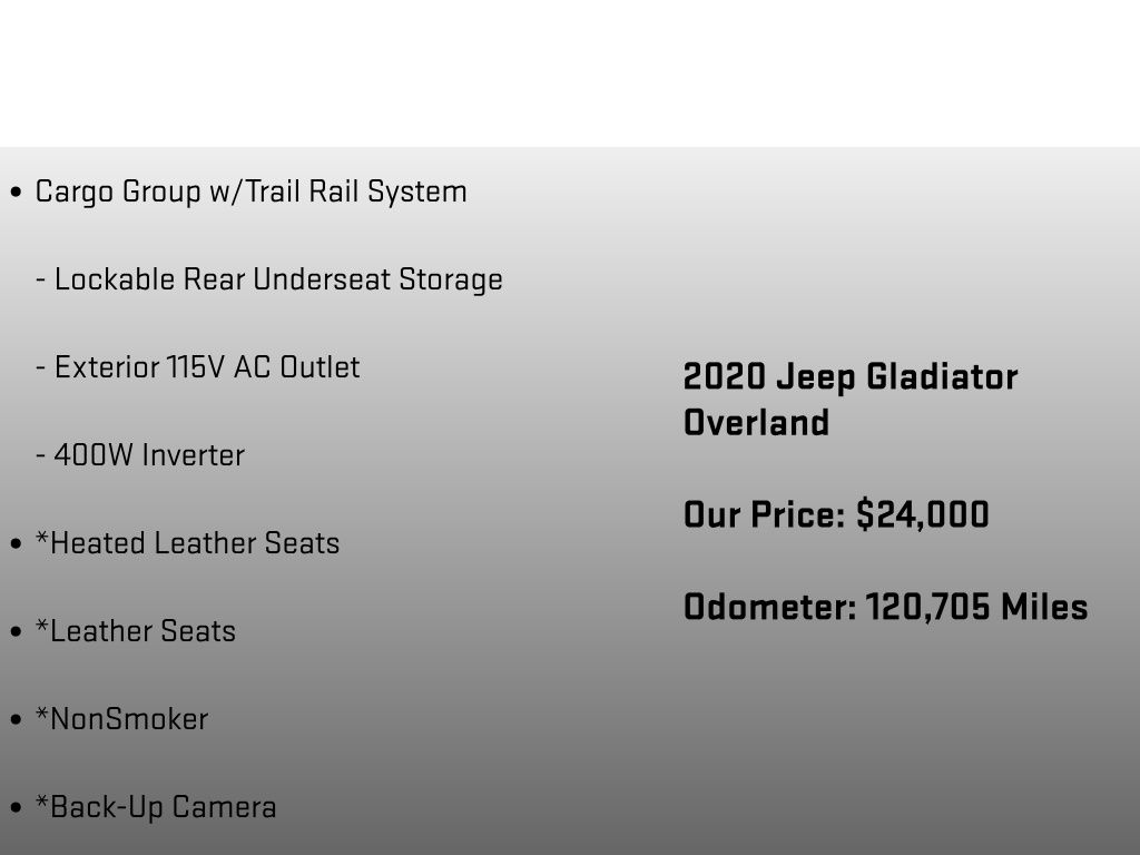 2020 Jeep Gladiator Overland Black at South Hills CDJR