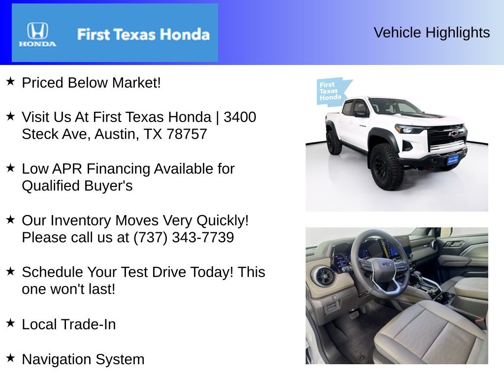 Used Car 2024 Chevrolet Colorado  Zr2 For Sale Under $60,000 In Austin, Texas