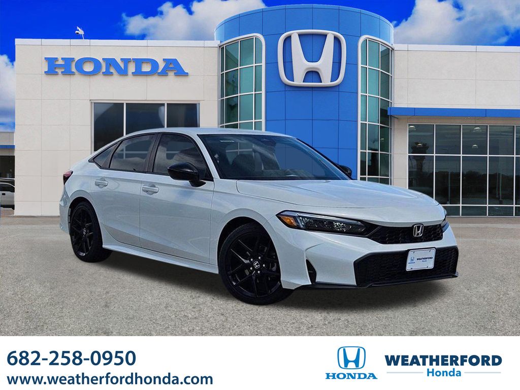 Platinum White Pearl 2026 Honda Civic Sedan Front-Wheel Drive Continuously Variable Transmission