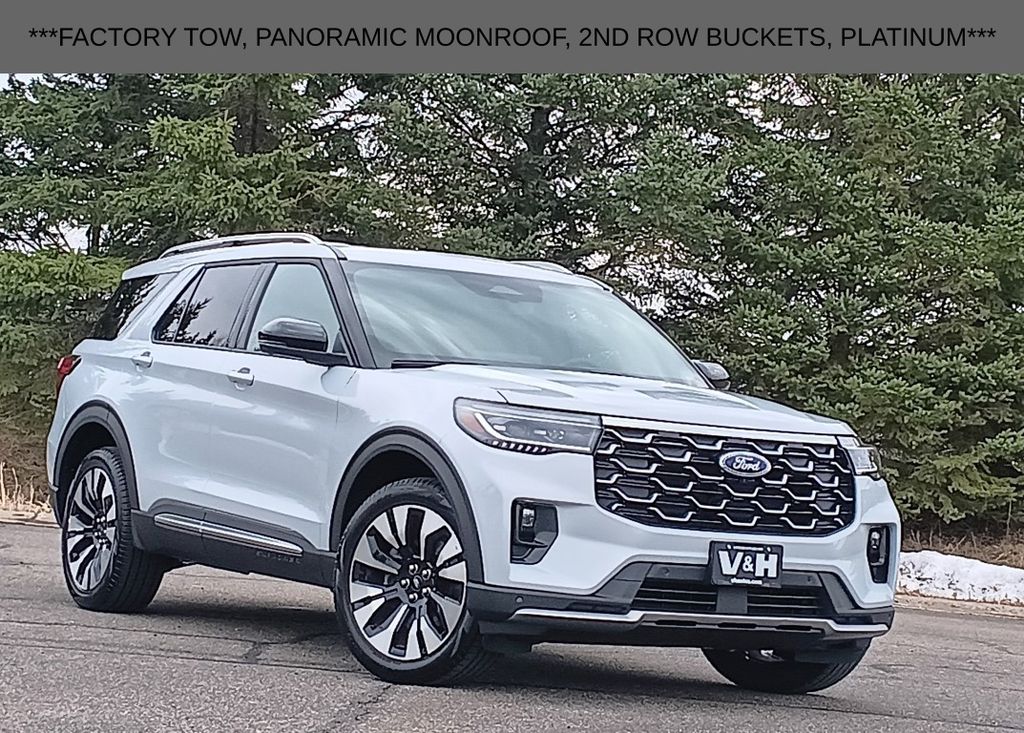 White Metallic 2025 Ford Explorer SUV / Crossover All-Wheel Drive Automatic