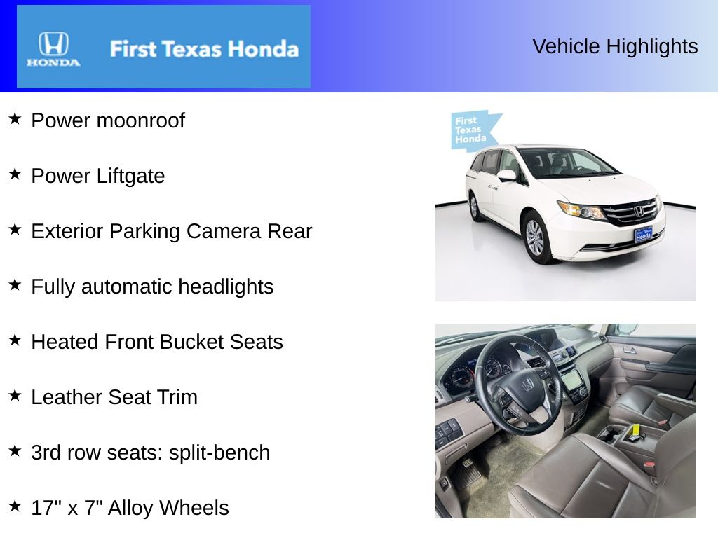 Used Car 2016 Honda Odyssey  Ex-l For Sale In Austin, Texas