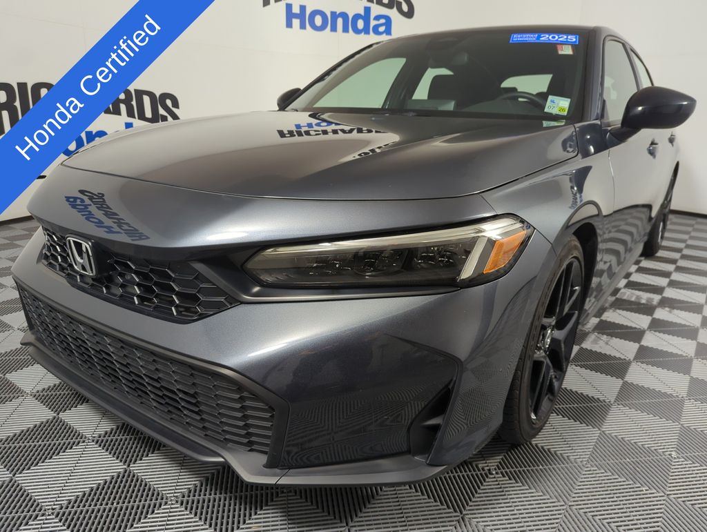 Meteorite Gray Metallic 2025 Honda Civic Hatchback Sport FWD Hatchback Front-Wheel Drive Continuously Variable Transmission