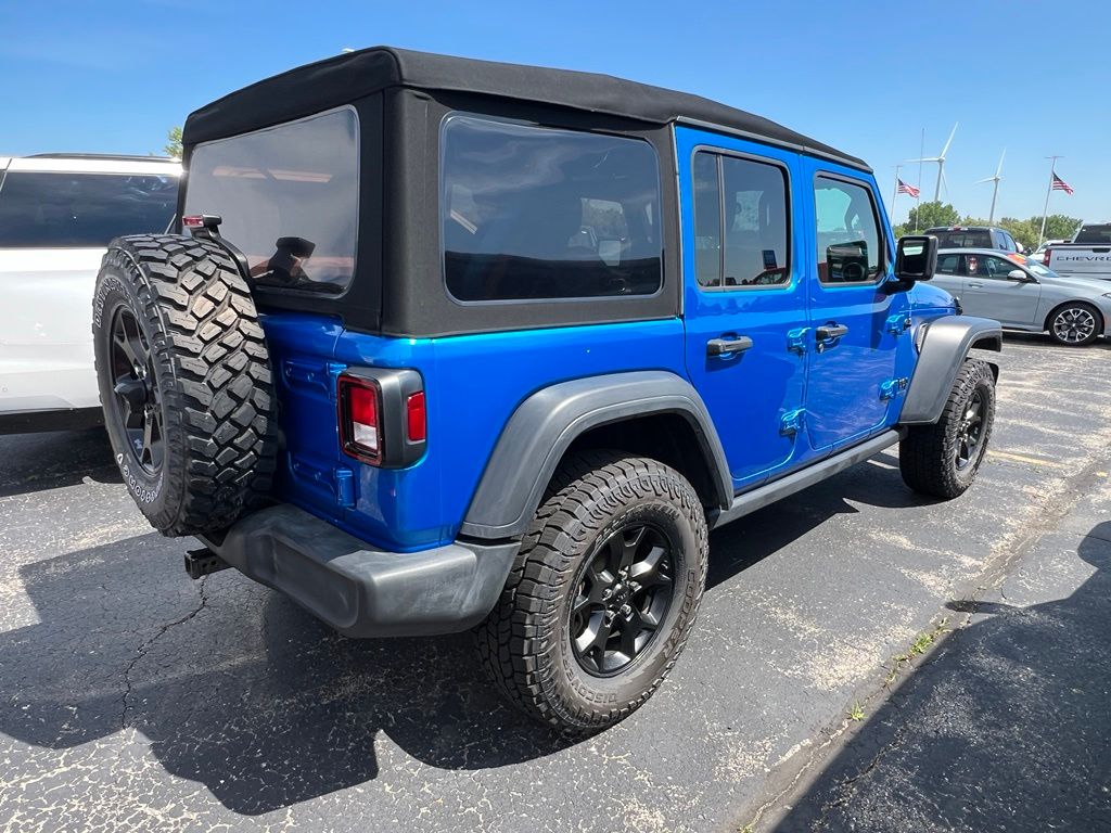 Used 2021 Hydro Blue Pearl Coat Jeep Unlimited Willys image 4