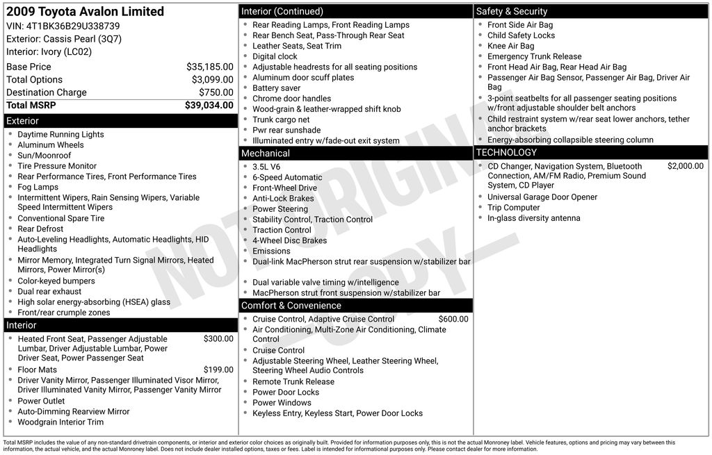 2009 Toyota Avalon Limited