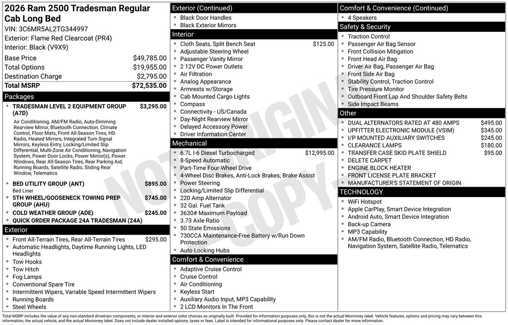 New 2026 Flame Red Clearcoat Ram Tradesman image 5