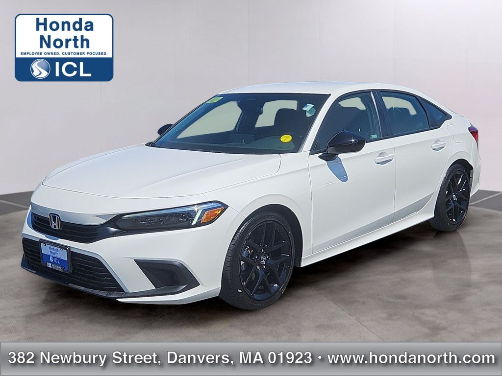 Platinum White Pearl 2024 Honda Civic Sedan Front-Wheel Drive Continuously Variable Transmission