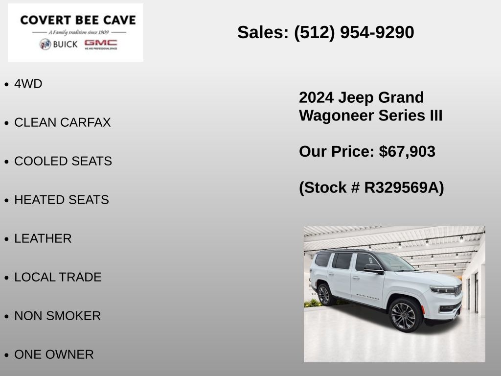 Used Car 2024 Jeep Grand Wagoneer  Series Iii For Sale Under $70,000 In Austin, Texas