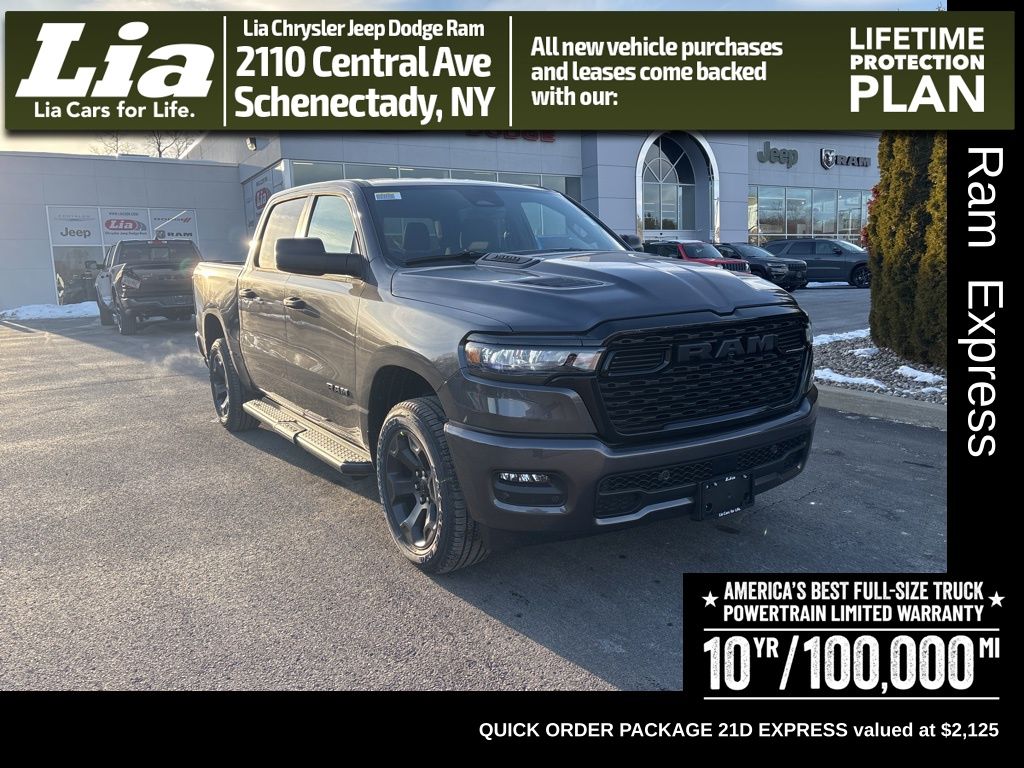 Gray (Granite Crystal Metallic Clearcoat) 2026 RAM 1500 Express Crew Cab 4WD Pickup Truck Four-Wheel Drive 8-Speed Automatic