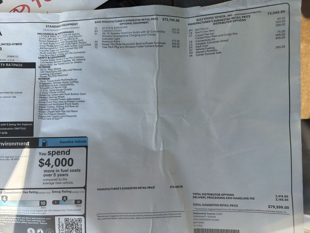 2026 Toyota Sequoia Limited  at Classic Toyota Galveston