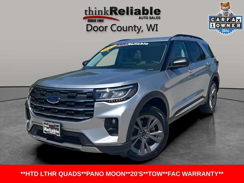 Iconic Silver Metallic 2025 Ford Explorer SUV / Crossover All-Wheel Drive Automatic