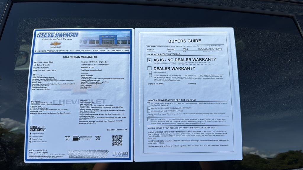 Used 2024 Nissan Murano SL 4D Sport Utility