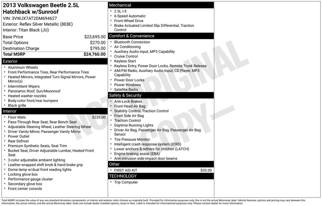 Used Car 2013 Volkswagen Beetle  2.5l For Sale Under $12,000 In Austin, Texas
