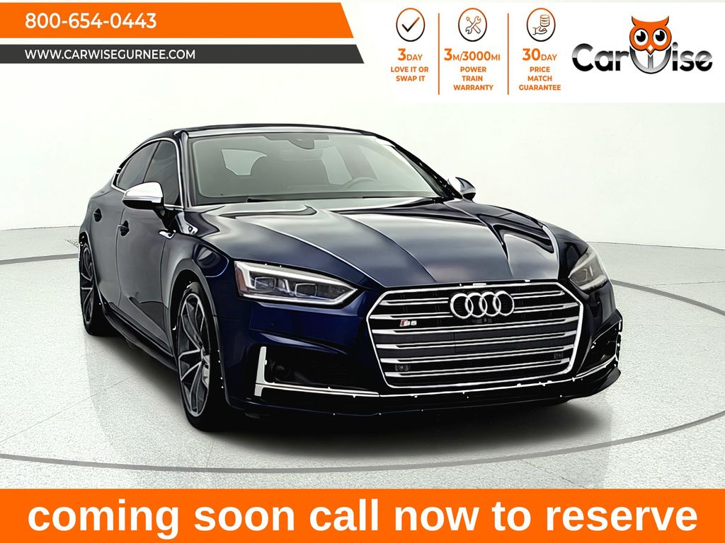 Blue 2018 Audi S5 Sportback Sedan All-Wheel Drive 8-Speed Automatic