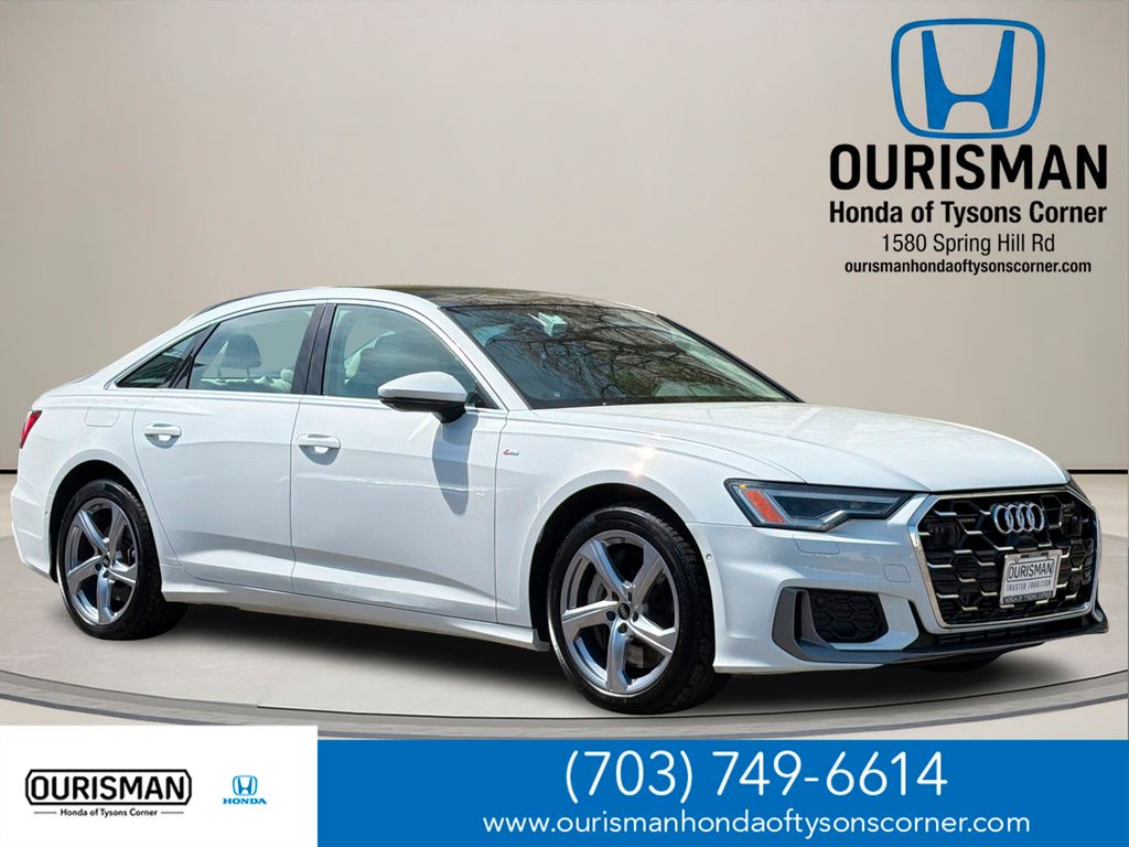 Glacier White Metallic 2024 Audi A6 quattro Premium Plus 55 TFSI Sedan All-Wheel Drive 7-Speed Automatic