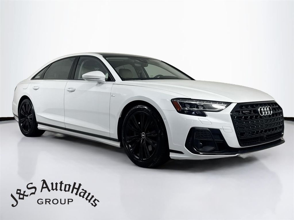 Glacier White 2023 Audi A8 Sedan All-Wheel Drive 8-Speed Automatic