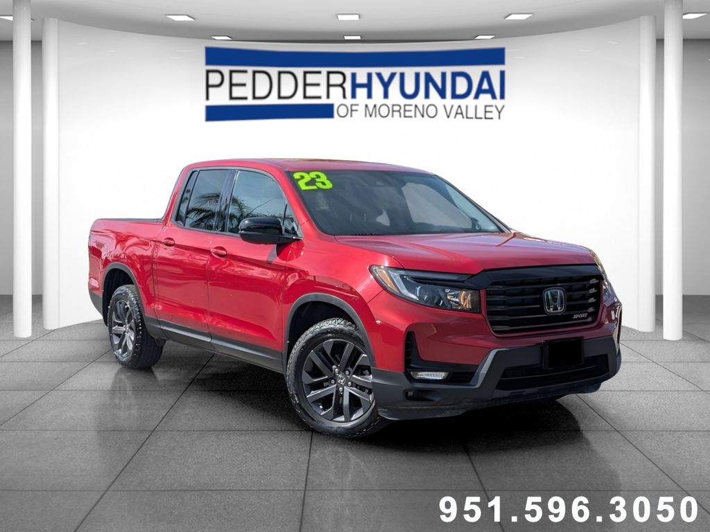 Radiant Red Metallic II 2023 Honda Ridgeline Sport AWD Pickup Truck All-Wheel Drive 9-Speed Automatic