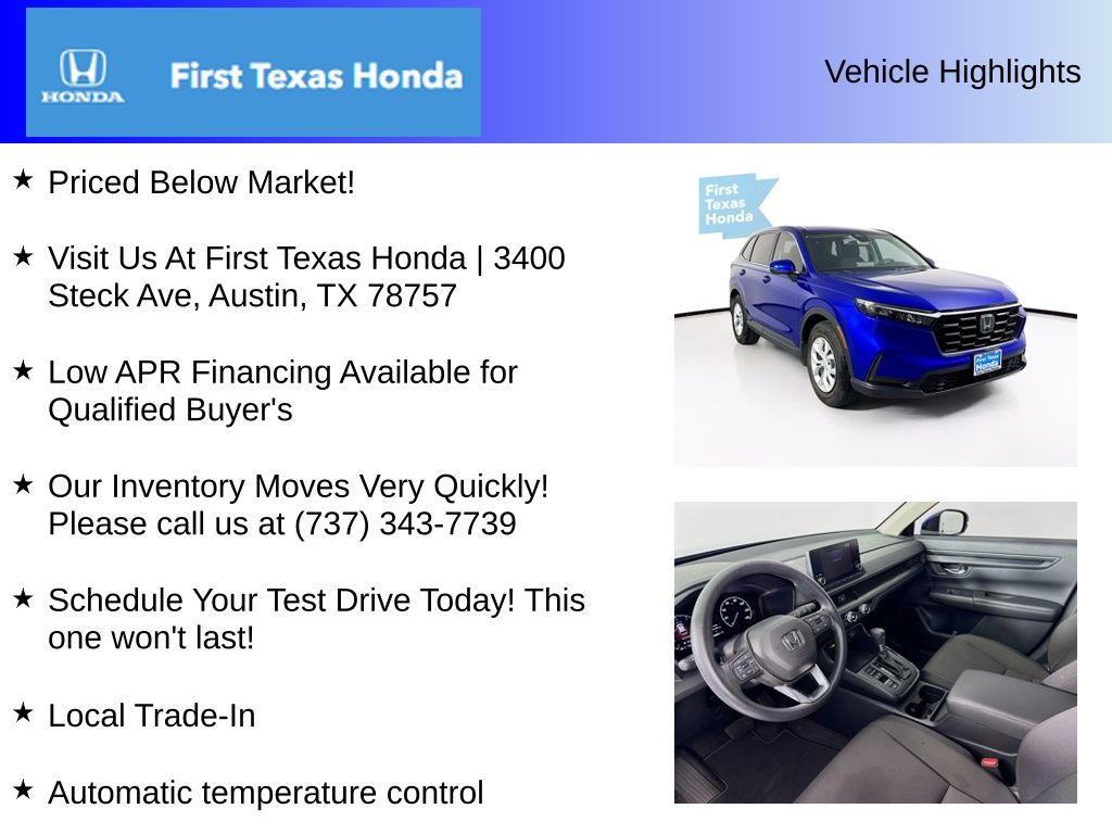Used Car 2023 Honda Cr-v  Lx For Sale Under $30,000 In Austin, Texas
