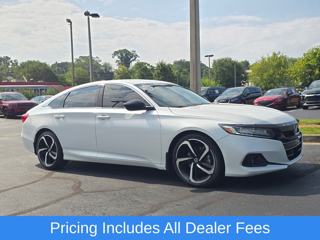 White 2022 Honda Accord Sedan Front-Wheel Drive Continuously Variable Transmission