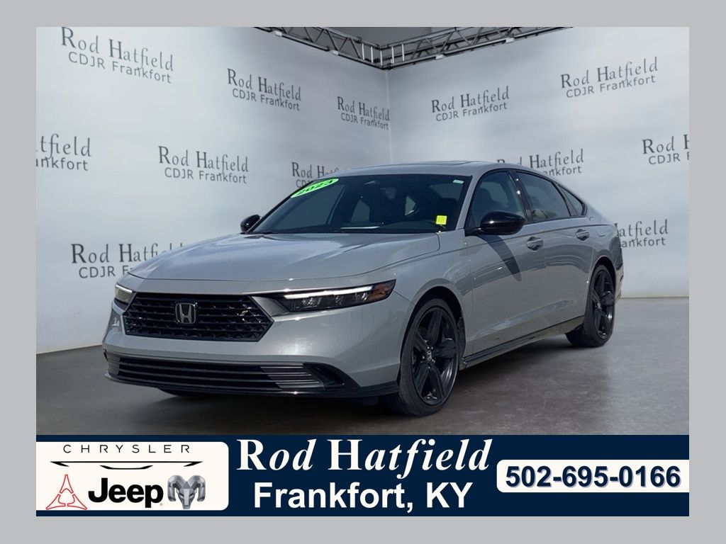 Gray 2023 Honda Accord Hybrid Sport-L FWD Sedan Front-Wheel Drive Continuously Variable Transmission