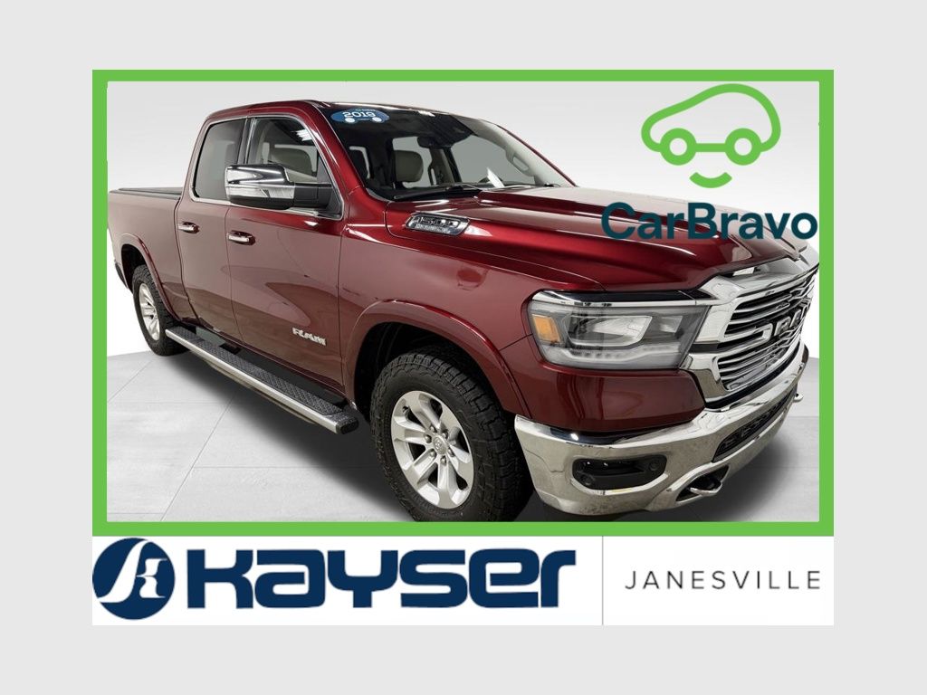 Delmonico Red Pearlcoat 2019 RAM 1500 Laramie Quad Cab 4WD Pickup Truck Four-Wheel Drive 8-Speed Automatic