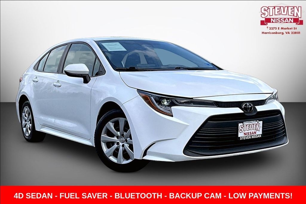 White 2023 Toyota Corolla LE FWD Sedan Front-Wheel Drive Continuously Variable Transmission