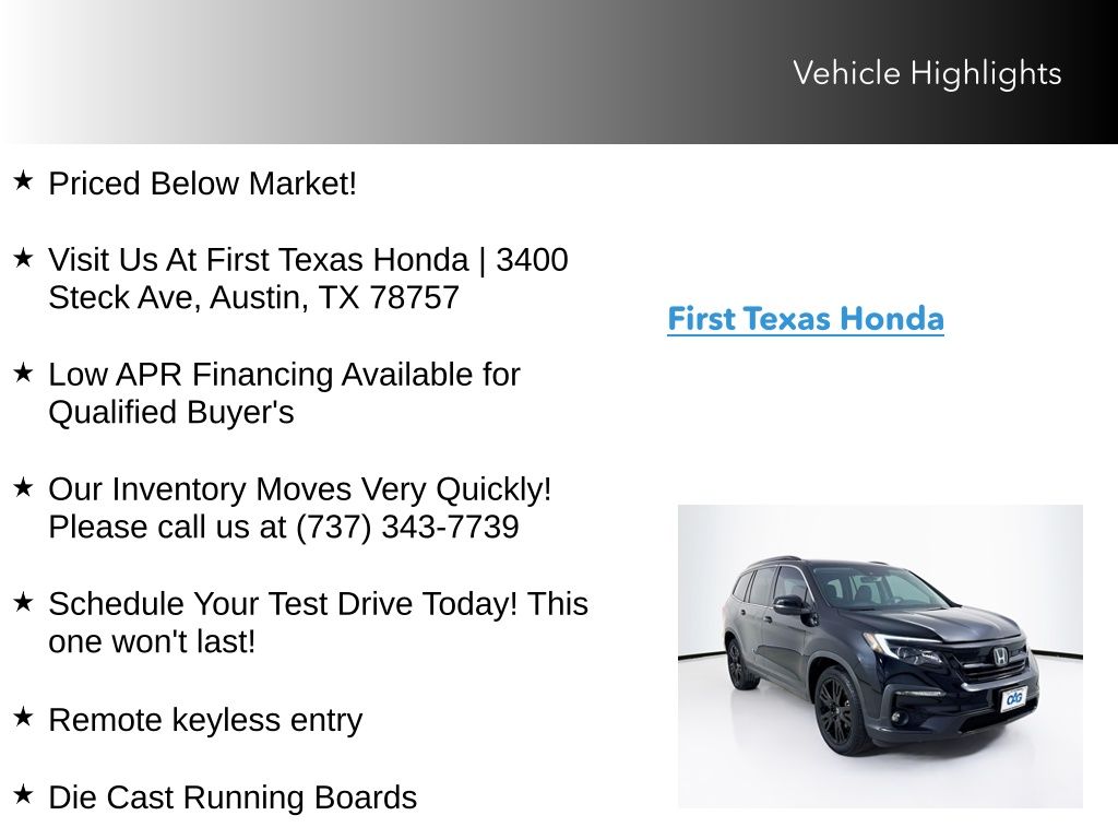 Used Car 2022 Honda Pilot  Special Edition For Sale Under $30,000 In Austin, Texas