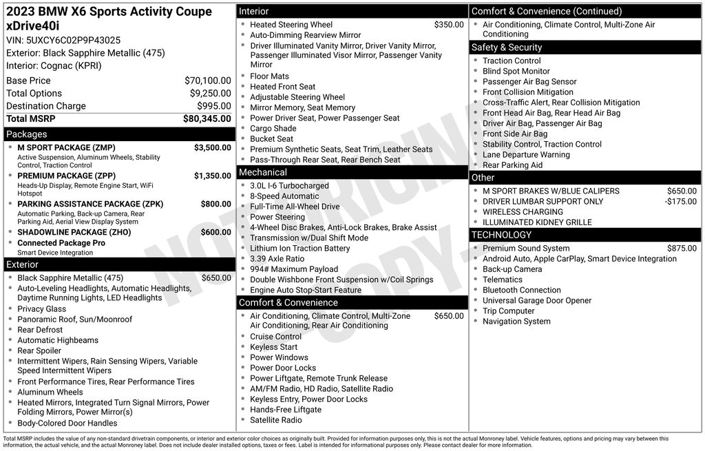 2023 BMW X6 xDrive40i
