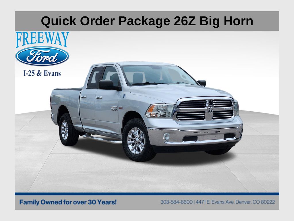 Bright Silver Metallic Clearcoat 2013 RAM 1500 Big Horn Quad Cab 4WD Pickup Truck Four-Wheel Drive 6-Speed Automatic
