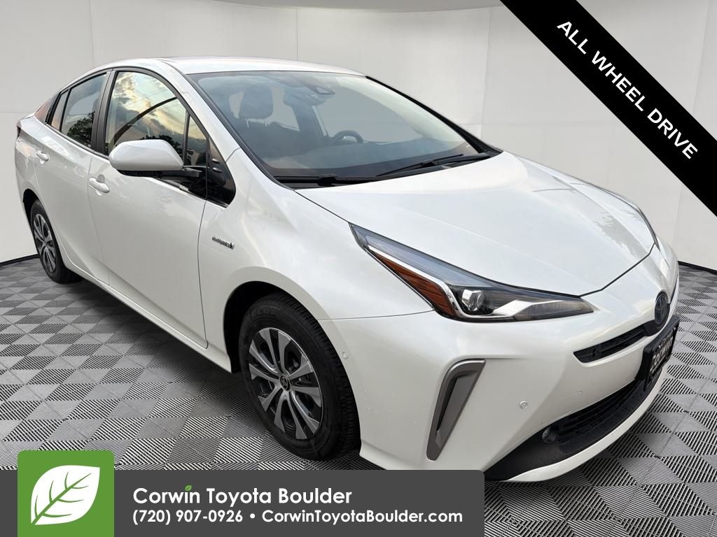 White (Blizzard Pearl) 2020 Toyota Prius Hatchback All-Wheel Drive Continuously Variable Transmission